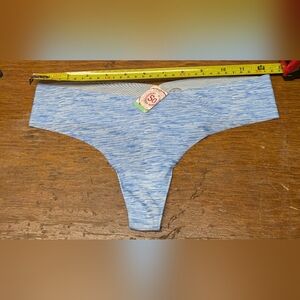 SO Junior Medium Blue heather stretch microfiber thong panties Nwt